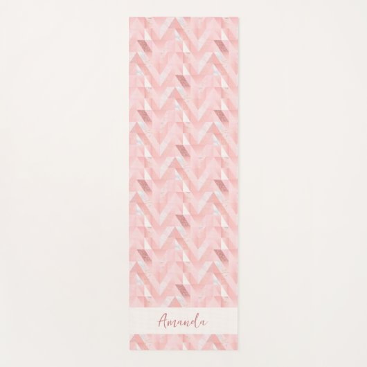 Modern roze gepersonaliseerd yogamat (Voorkant)
