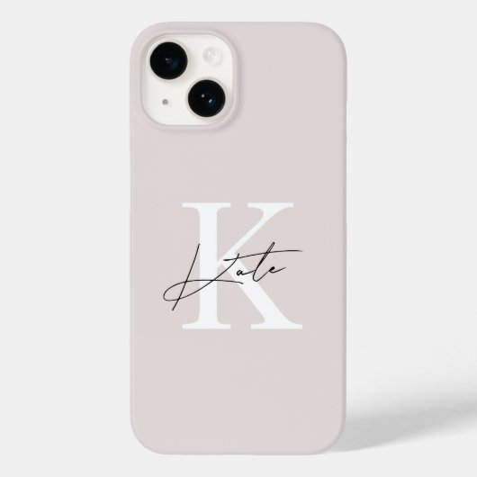 Modern roze gepersonaliseerde monogram naam Case-Mate iPhone case (Achterkant)