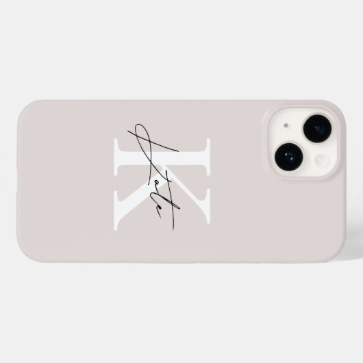 Modern roze gepersonaliseerde monogram naam Case-Mate iPhone case (Achterkant (horizontaal))