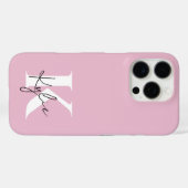 Modern roze gepersonaliseerde monogram naam - Case-Mate iPhone case (Achterkant (horizontaal))