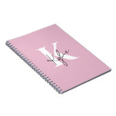 Modern roze gepersonaliseerde monogram naam - notitieboek (Rechterzijde)