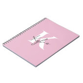 Modern roze gepersonaliseerde monogram naam - notitieboek (Linkerzijde)