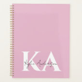 Modern roze gepersonaliseerde monogram naam - planner (Voorkant)