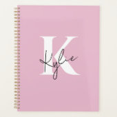 Modern roze gepersonaliseerde monogram naam - planner (Voorkant)