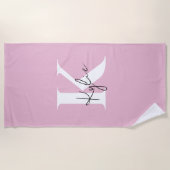 Modern roze gepersonaliseerde monogram naam - strandlaken (Voorkant)