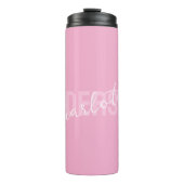 Modern roze gepersonaliseerde naam monogram thermosbeker (Voorkant)