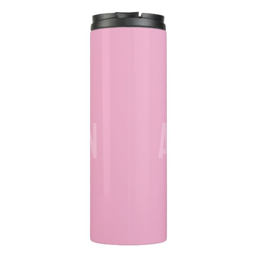 Modern roze gepersonaliseerde naam monogram thermosbeker (Achterkant)
