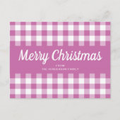 Modern roze geplakt vrolijk kerstfeest briefkaart (Voorkant)