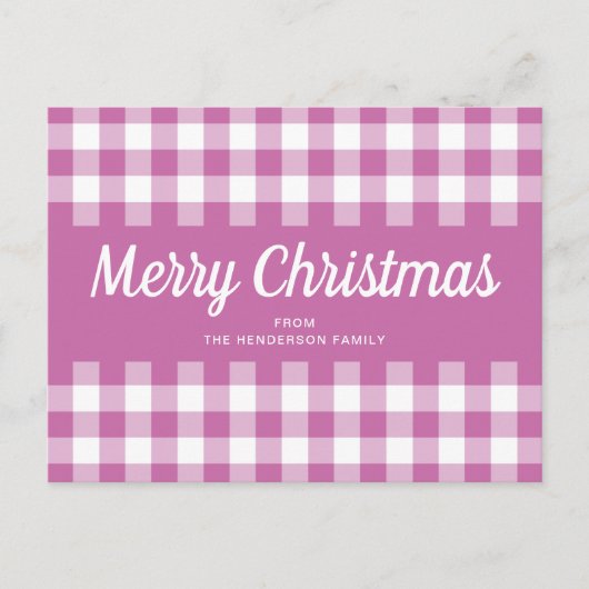 Modern roze geplakt vrolijk kerstfeest briefkaart (Voorkant)