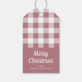 Modern roze geplakt vrolijk kerstfeest cadeaulabel (Voorkant)