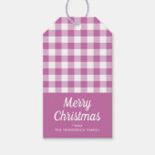 Modern roze geplakt vrolijk kerstfeest cadeaulabel (Voorkant)