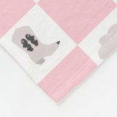 Modern Roze geruit Cowgirl Rodeo Patroon Fleece Deken (Hoek)