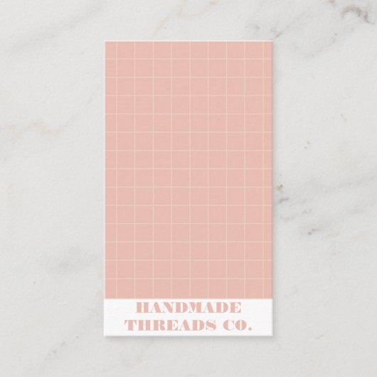 Modern roze geruit patroon QR-code Visitekaartje (Voorkant)