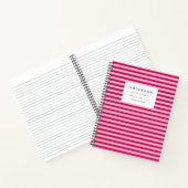 Modern Roze Gestreepte Notitieboek (Binnen)