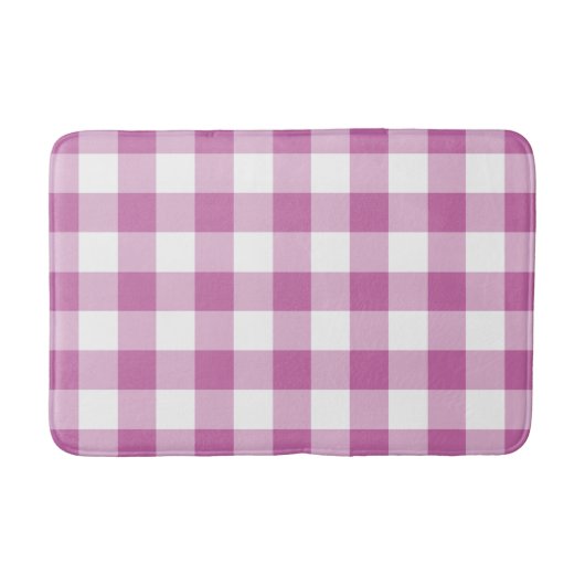 Modern Roze Gingham Plaid Patroon Badmat (Voorkant)