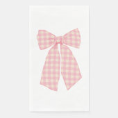 Modern  Roze Gingham Romantische Coquette Bow Servet (Voorkant)