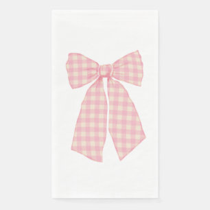 Modern  Roze Gingham Romantische Coquette Bow Servet