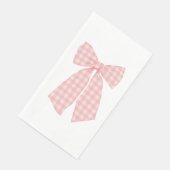 Modern  Roze Gingham Romantische Coquette Bow Servet (Hoek)