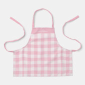 Modern roze gingham script naam schort (Voorkant)