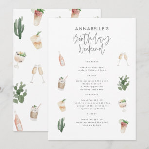 Modern roze girale weekendroute  kaart