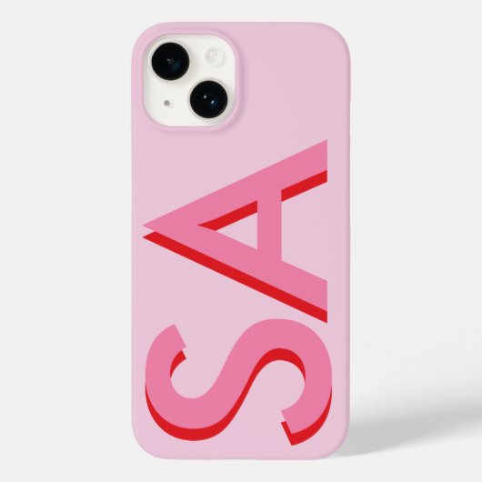 Modern roze girly initiaal minimaal monogram Case-Mate iPhone case (Achterkant)