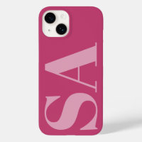 Modern roze girly initiaal minimaal monogram