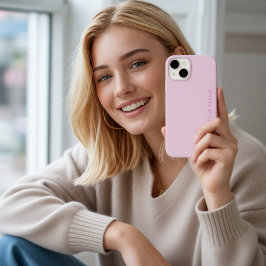 Modern Roze Girly Initiaal Minimal Monogram Hoesje