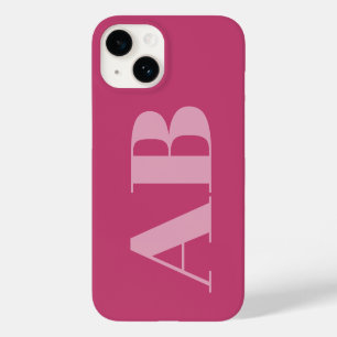 Modern Roze Girly Initiaal Minimal Monogram Hoesje
