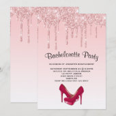 Modern roze glitter - Bachelorette op hoog niveau Kaart (Voorkant / Achterkant)