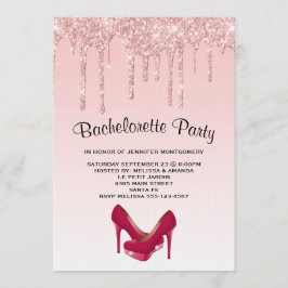 Modern roze glitter - Bachelorette op hoog niveau Kaart