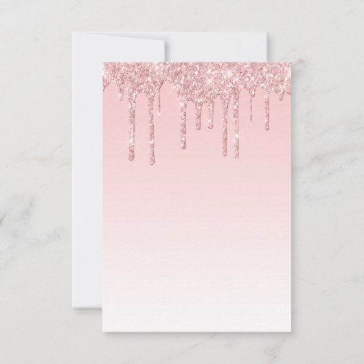 Modern roze glitter - Bachelorette op hoog niveau Save The Date (Achterkant)