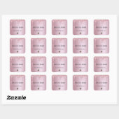 Modern Roze Glitter Drip Cosmetische Business Logo Vierkante Sticker (Vel)