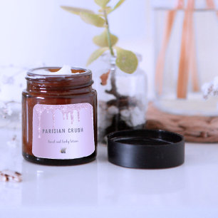 Modern Roze Glitter Drip Cosmetische Business Logo Vierkante Sticker