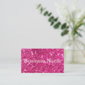 Modern roze glitter Gepersonaliseerd gepersonalise Visitekaartje (Staand voorkant)