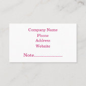 Modern roze glitter Gepersonaliseerd gepersonalise Visitekaartje (Achterkant)