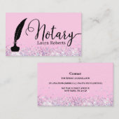 Modern roze Glitter Loan Signing Agent Business Visitekaartje (Voorkant / Achterkant)