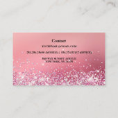 Modern roze Glitter Loan Signing Agent Visitekaartje (Achterkant)