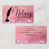 Modern roze Glitter Loan Signing Agent Visitekaartje (Voorkant / Achterkant)