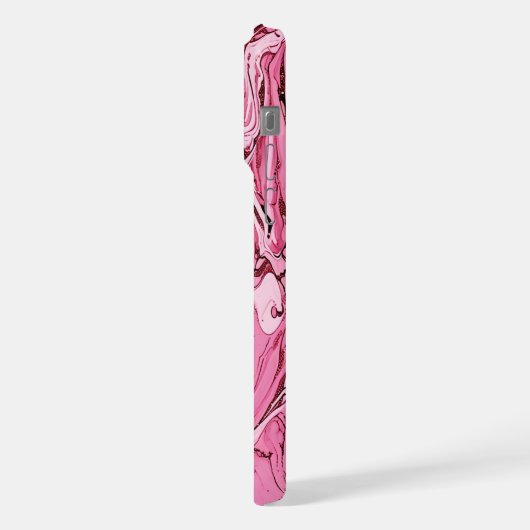 Modern Roze Glitter Marmer iPhone Hoesje (Linkerkant)