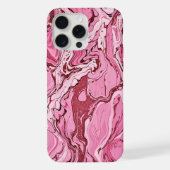 Modern Roze Glitter Marmer iPhone Hoesje (Achterkant)