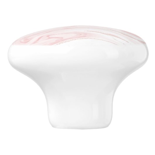 Modern Roze Glitter Marmer Keramische Knop (Zijkant)