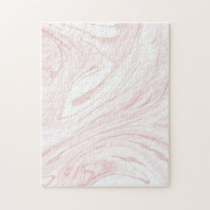 Modern Roze Glitter Marmer Legpuzzel