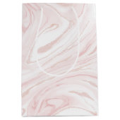 Modern Roze Glitter Marmer Medium Cadeauzakje (Voorkant)