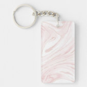 Modern Roze Glitter Marmer Sleutelhanger (Voorkant)