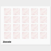 Modern Roze Glitter Marmer Vierkante Sticker (Vel)