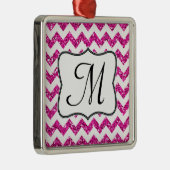 Modern Roze Glitter Monogram Initiaal Ornament (Rechts)