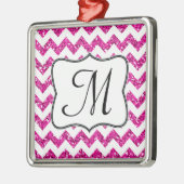 Modern Roze Glitter Monogram Initiaal Ornament (Links)