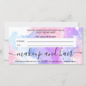 Modern roze glitter paarse waterverf scriptgeschen (Achterkant)