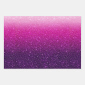 Modern Roze Glitter Patroon Ombre Inpakpapier Vel (Voorkant 3)