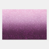 Modern Roze Glitter Patroon Ombre Inpakpapier Vel (Voorkant 2)